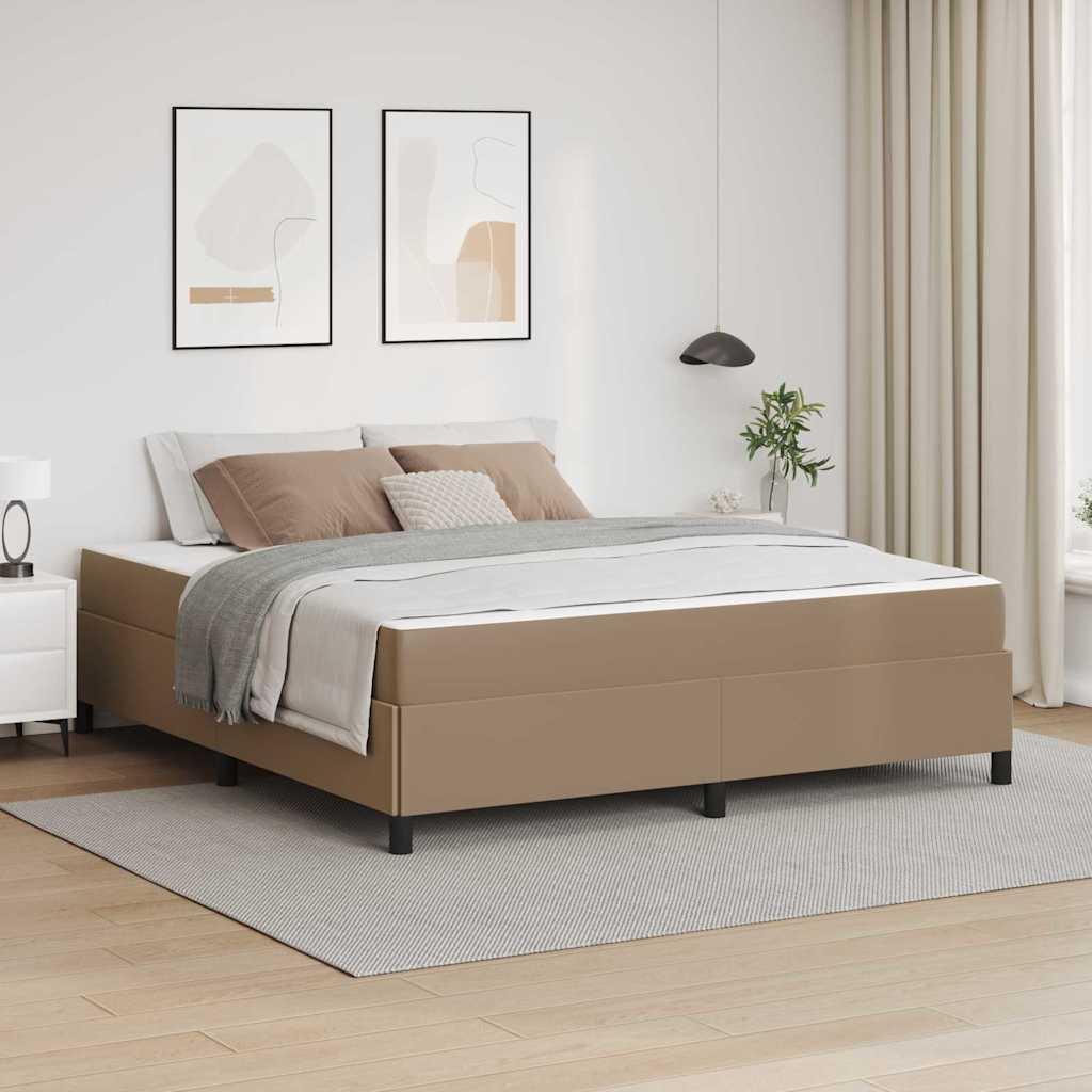 Sengestel med madras 180 x 200 cm i cappuccino stof