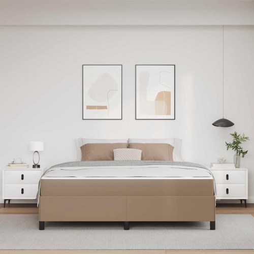 Sengestel med madras 180 x 200 cm i cappuccino stof