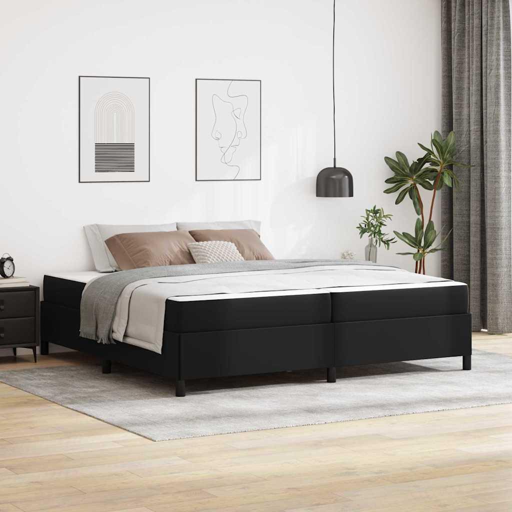 Sengeramme Med Madras Med Madras Sort 200 X 200 Cm Kunstlæder