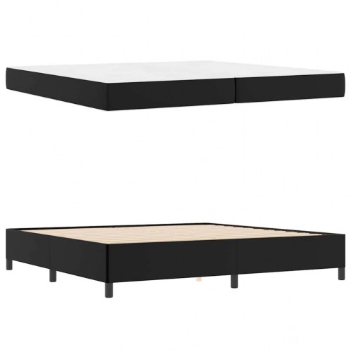 Sengestel med madras - sort stof 200 x 200 cm
