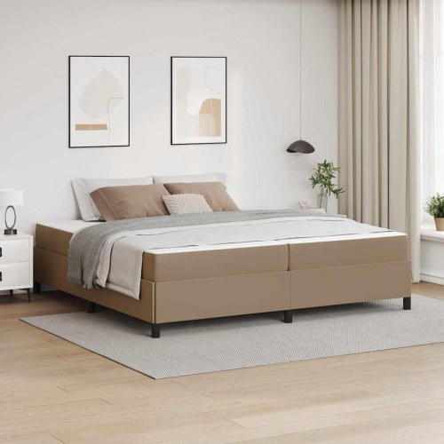 Sengestel med madras 200 x 200 cm i stof - cappuccino