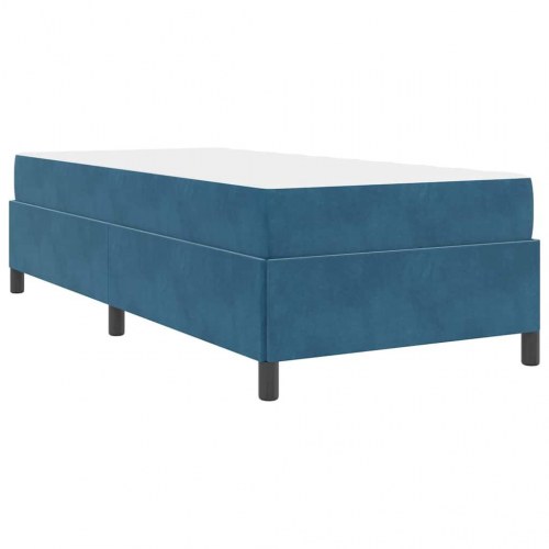 Sengestel med madras mørk blå 90 x 190 cm - stof