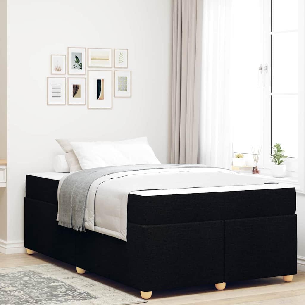 Sengestel med madras Sort 120 x 200 cm Stof