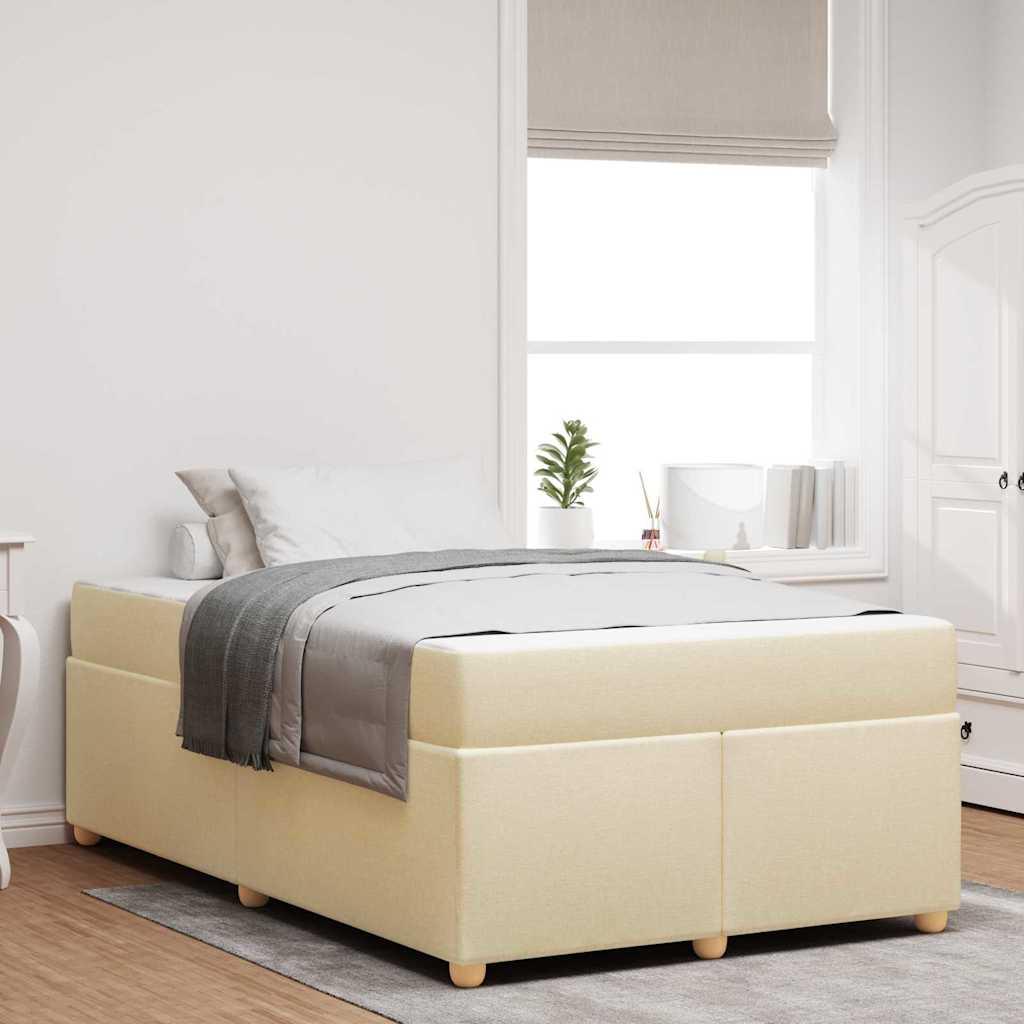 Sengestel med madras Creme 120 x 200 cm Stof