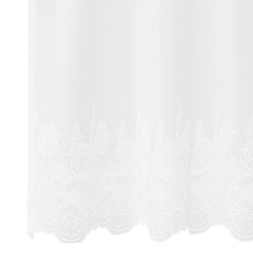 Lace Gardin med gardiner Blomstret Hvid 400 x 180 cm Polyester