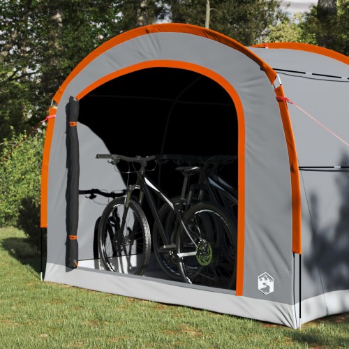 Cykeltelt med tag - grå/orange 268 × 240 × 191 cm, polyester