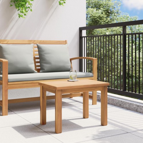 Sofabord i massiv teak - brun 50 × 35 × 36 cm til haven/terrassen