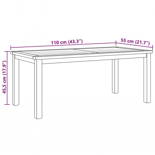 Sofabord Brun 110 x 55 x 45 cm Massivt teaktræ