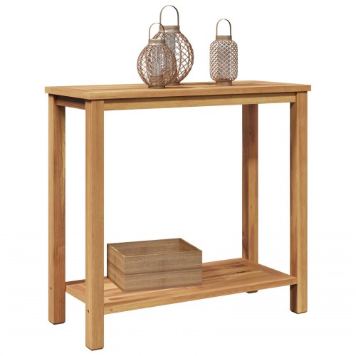 Konsolbord med opbevaring - brun teaktræ 80 × 35 × 75 cm