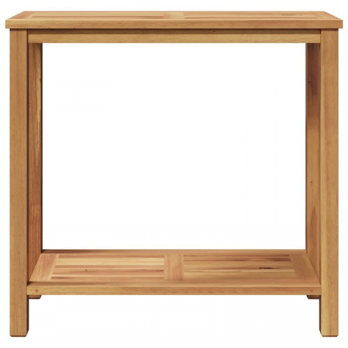 Konsolbord med opbevaring - brun teaktræ 80 × 35 × 75 cm