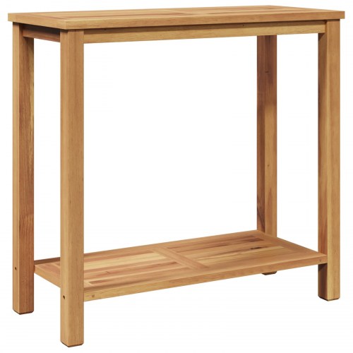 Konsolbord med opbevaring - brun teaktræ 80 × 35 × 75 cm