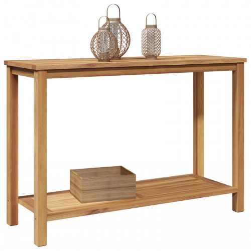 Konsolbord med opbevaring - brun, 110 x 40 x 75 cm, massiv teaktræ
