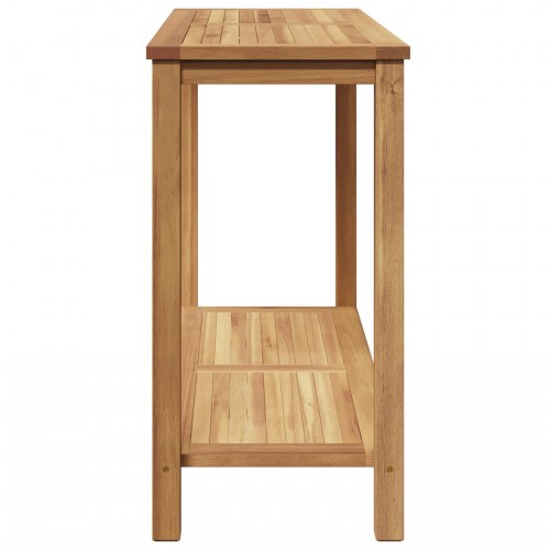 Konsolbord med opbevaring - brun, 110 x 40 x 75 cm, massiv teaktræ