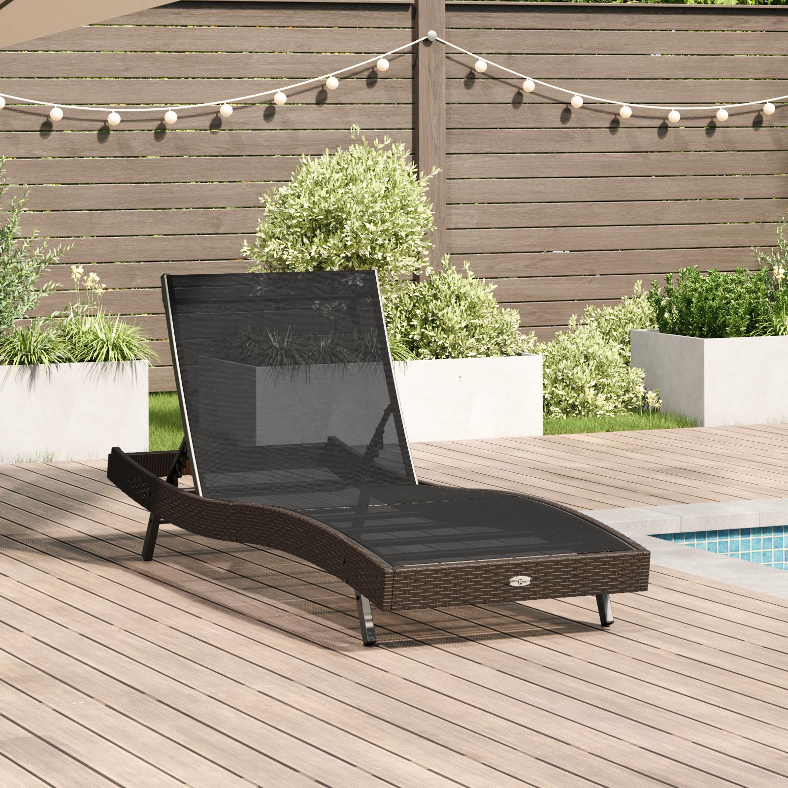 Solseng 1-person Brun 70 x 197 x 82 cm Poly rattan og metal