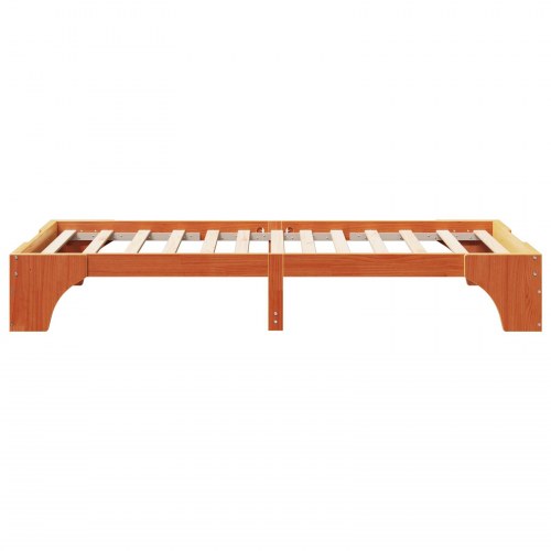 Sengestel i voksbrun massiv fyrretræ 80 x 200 cm