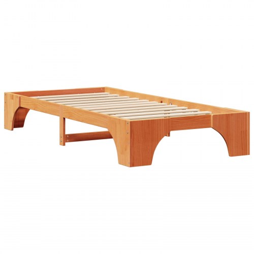 Sengestel i voksbrun massiv fyrretræ 80 x 200 cm