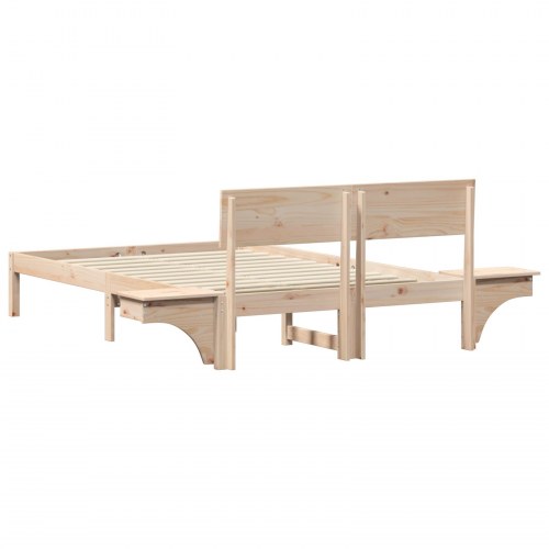 Sengestel med hovedgærde 120 x 190 cm - brun fyrretræ