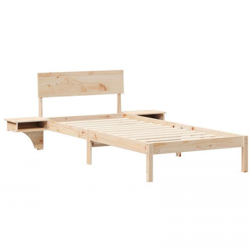 Sengestel med hovedgærde - brun - 80 x 200 cm