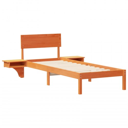 Sengestel med hovedgærde 75 x 190 cm - voks brun