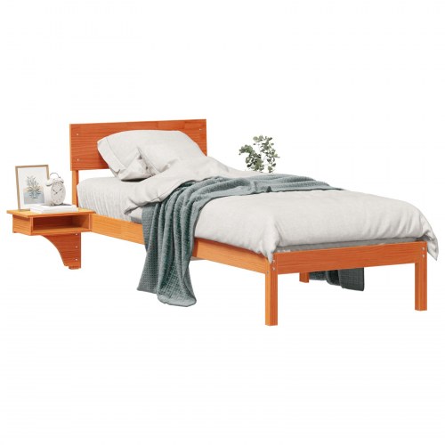 Sengestel med hovedgærde 75 x 190 cm - voks brun