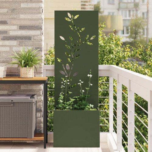 Have privatliv skærm Olivengrøn 50 x 140 cm Koldvalset stål