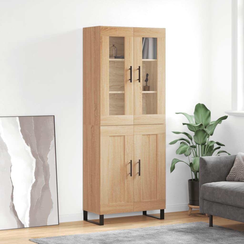 Højskab 69,5X34X180 Cm Konstrueret Træ - Sonoma-eg / 2 trælåger