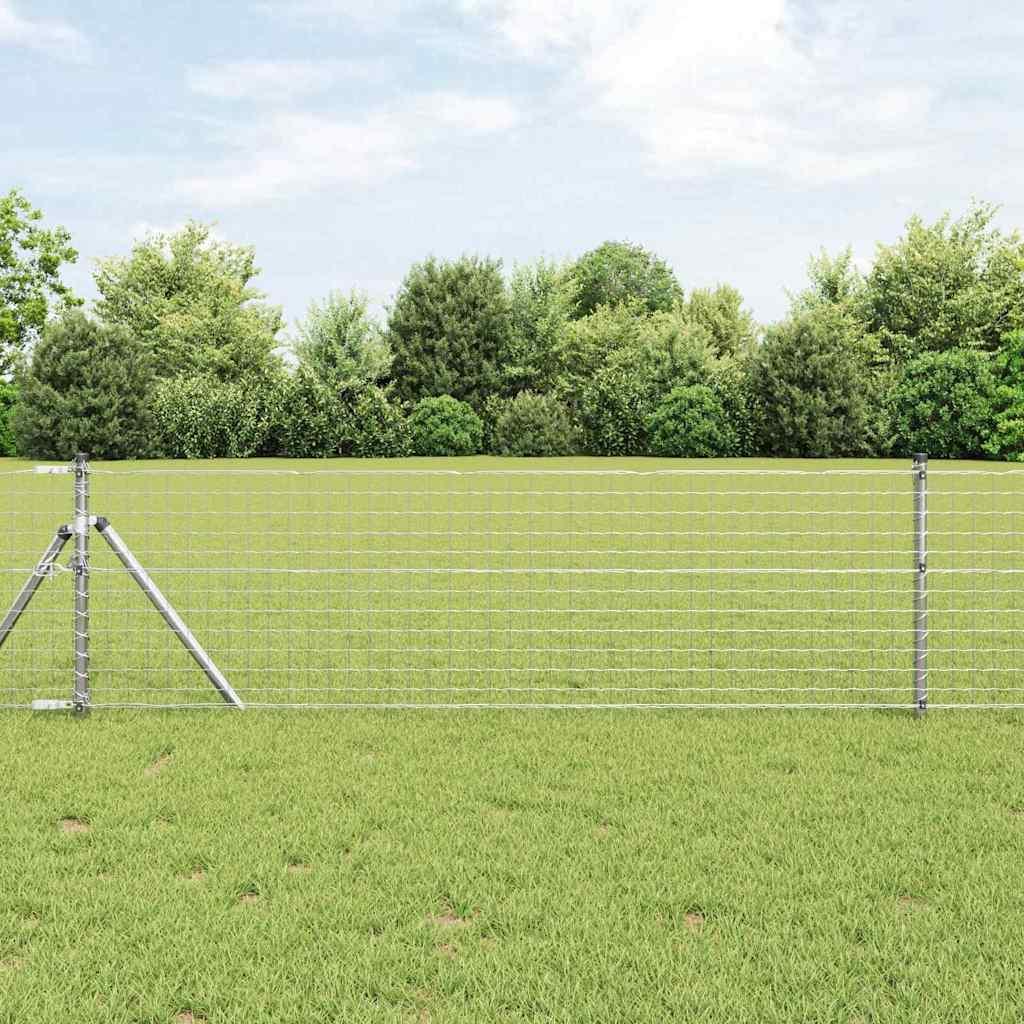 Hegn med stolper Grå 0.4 x 25 m Stål