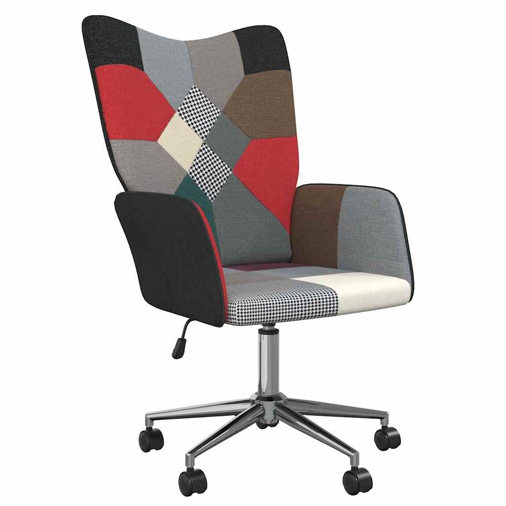 Lænestol Stof Patchwork - Sort og sølv