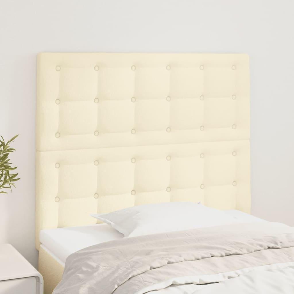 Sengegavle 2 stk. 80x5x78/88 cm kunstlæder cremefarvet