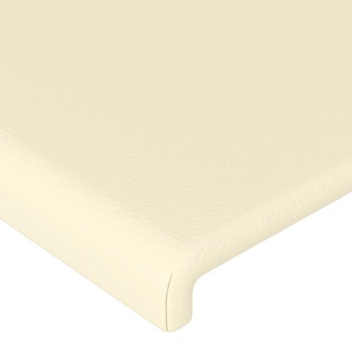 Sengegavl med LED-lys 183 x 16 x 118/128 cm - cremefarvet