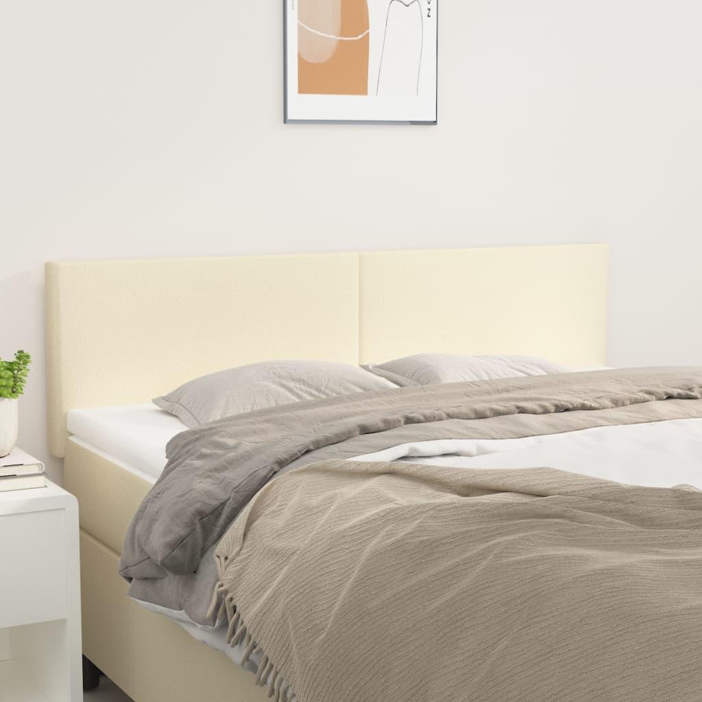 Sengegavle 2 stk. 72x5x78/88 cm kunstlæder cremefarvet