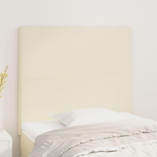 Sengegavl i creme kunstlæder - 90 x 5 x 118/128 cm