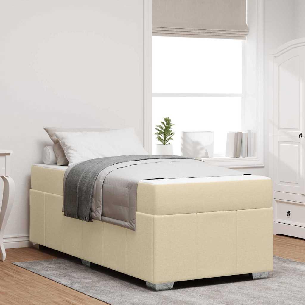 Sengestel med madras Creme 80 x 200 cm Stof