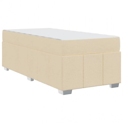 Sengestel med madras 80 x 200 cm - creme stof