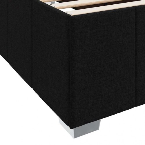 Sengestel med madras - sort stof 90 × 190 cm
