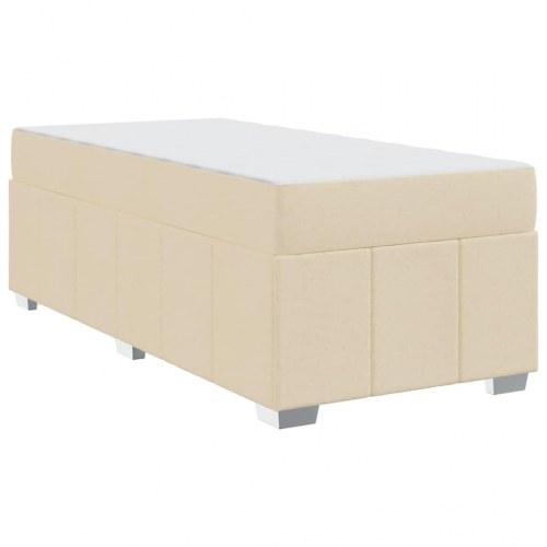 Sengestel med madras 90 x 200 cm - creme stof