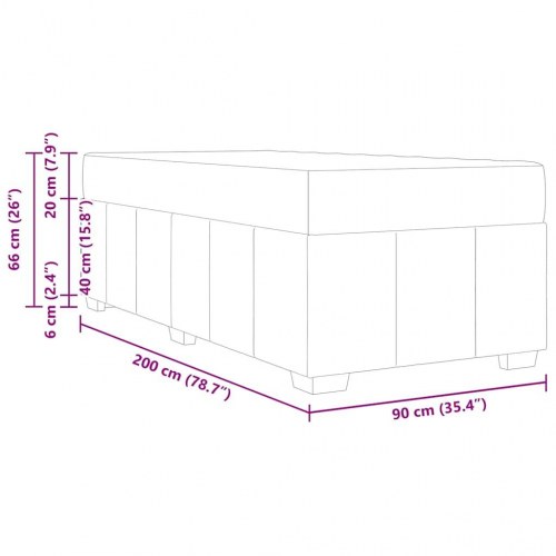 Sengestel med madras 90 x 200 cm - creme stof