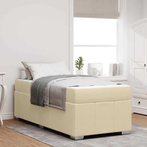 Sengestel med madras 100 x 200 cm - creme