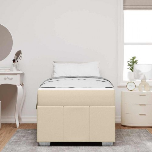 Sengestel med madras 100 x 200 cm - creme