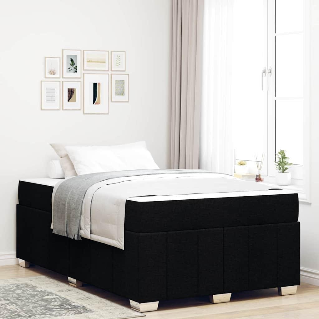 Sengestel med madras Sort 120 x 200 cm Stof
