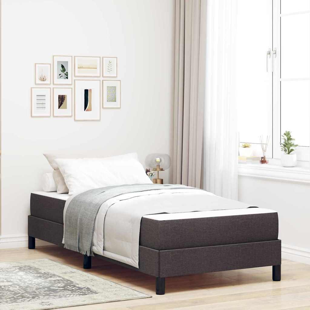 Box Spring Seng Med Madras Mørkebrun 80 X 200 Cm Stof