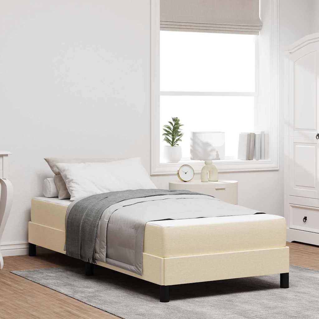 Box Spring Seng Med Madras Creme 80 X 200 Cm Stof