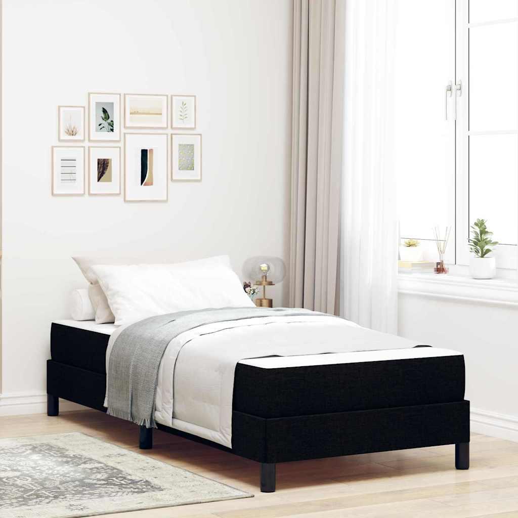 Box Spring Seng Med Madras Sort 90 X 200 Cm Stof