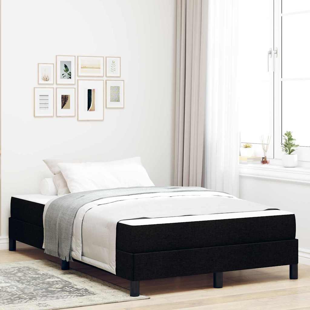 Box Spring Seng Med Madras Sort 120 X 190 Cm Stof