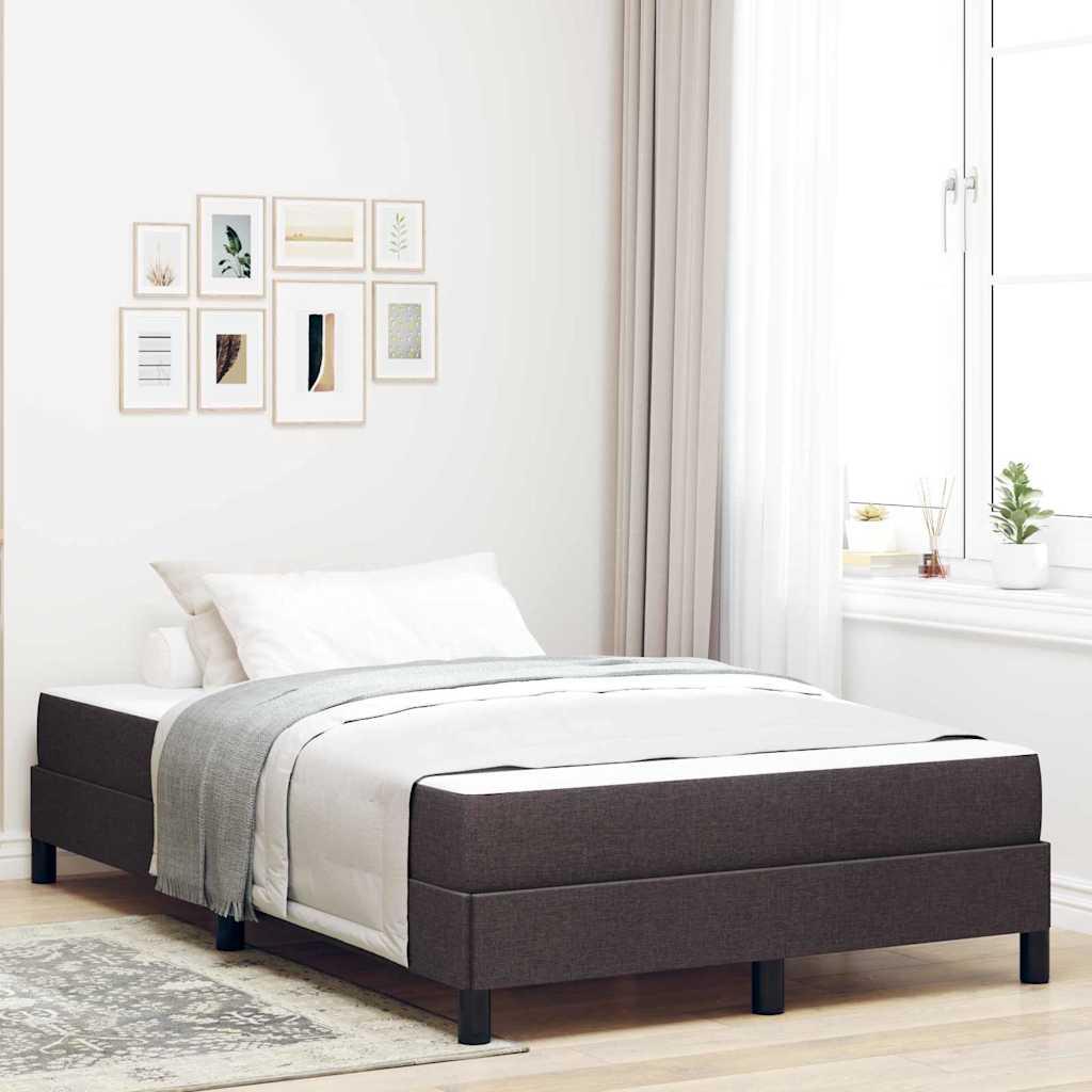 Box Spring Seng Med Madras Mørkebrun 120 X 190 Cm Stof