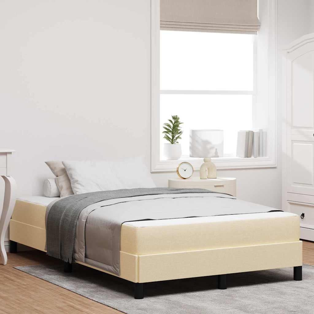 Box Spring Seng Med Madras Creme 120 X 190 Cm Stof