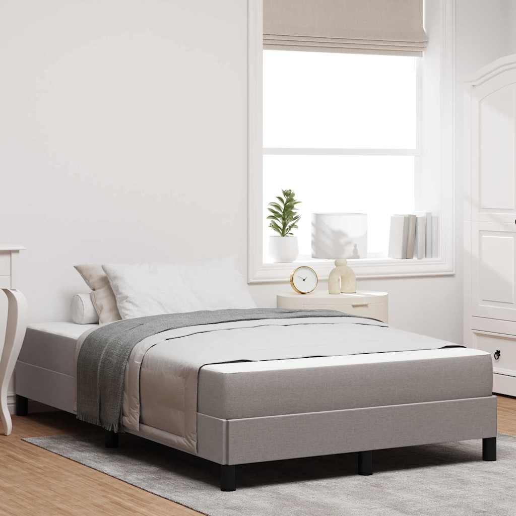 Box Spring Seng Med Madras Gråbrun 120 X 200 Cm Stof
