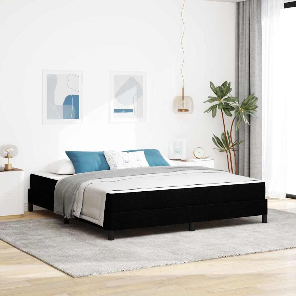 Kontinentalseng med madras Sort 180 x 200 cm Stof