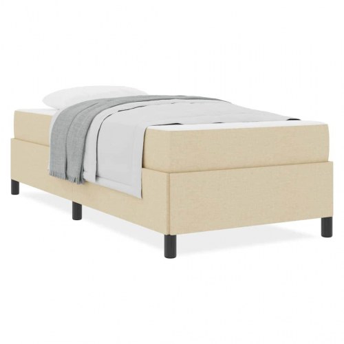 Kontinentalseng i stof 90 x 190 cm - creme