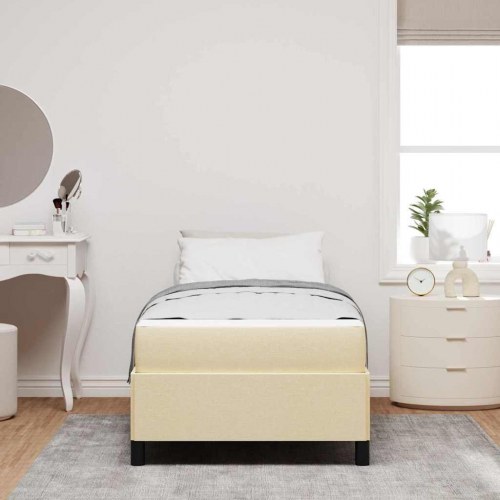 Kontinentalseng i stof 90 x 190 cm - creme
